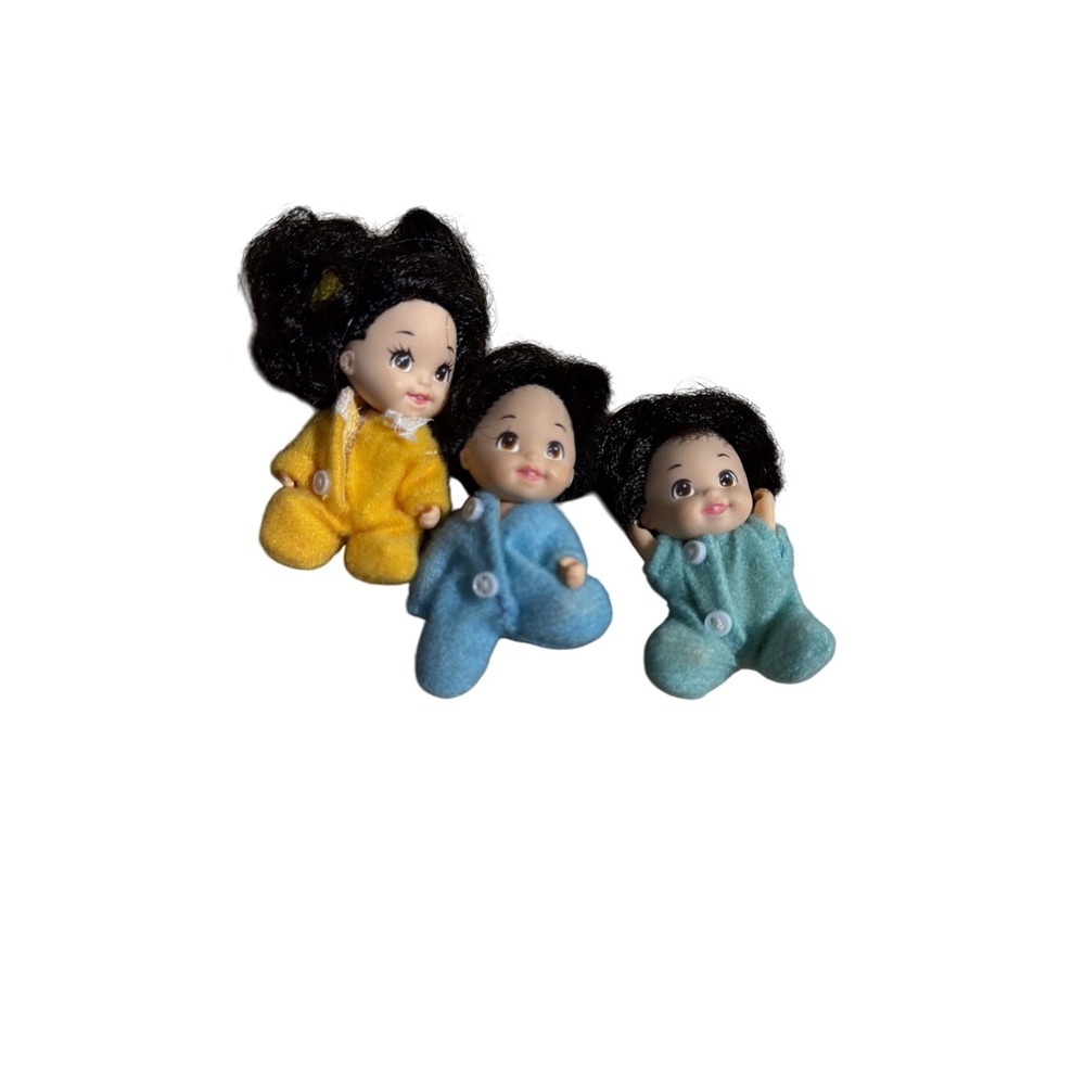 Vintage Tyco quinta Baby Dolls‎ Miniature black hair Dolls